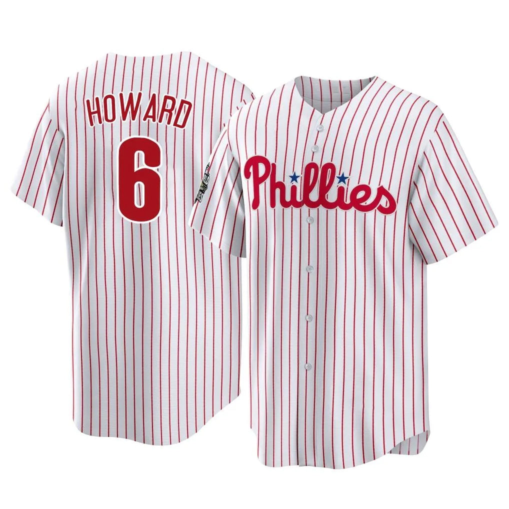 Fenge P.Phillies #6 Ryan Howard Player White Home Game Stitched Jerseys