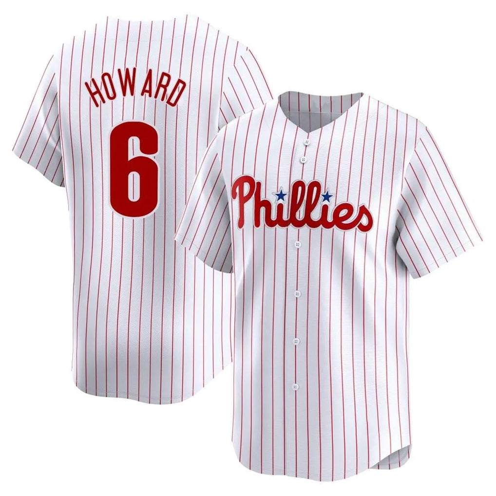 Fenge P.Phillies #6 Ryan Howard Player White Home Limited Stitched Jerseys