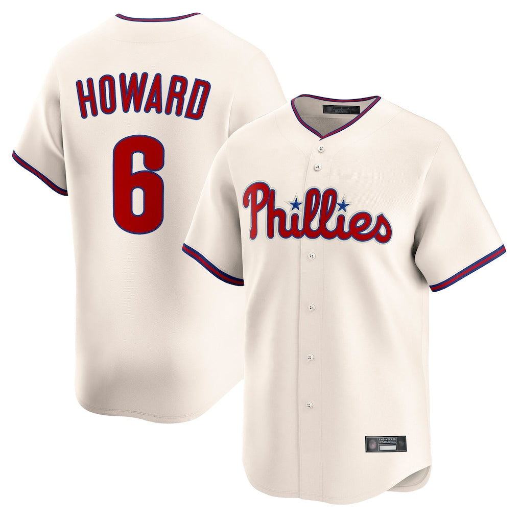 Fenge P.Phillies #6 Ryan Howardr Player Cream Home Limited Stitched Jerseys