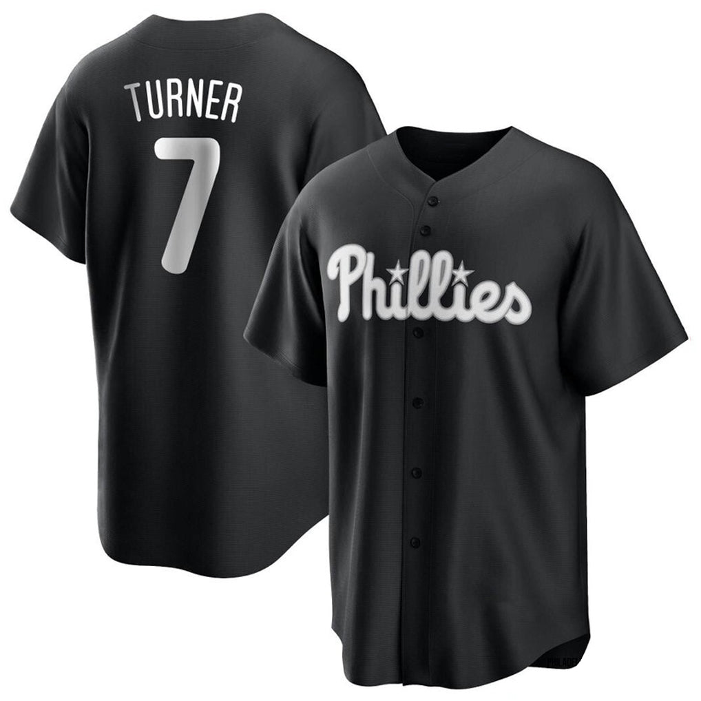 Fenge P.Phillies #7 Trea Turner Player Black Alt Fashion Home Game Stitched Jerseys
