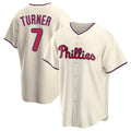 Fenge P.Phillies #7 Trea Turner Player Cream Home Game Stitched Jerseys