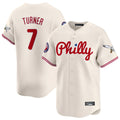 Fenge P.Phillies #7 Trea Turner Player Cream Phillies & Eagles Vapor Premier Limited Stitched Jerseys