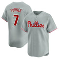 Fenge P.Phillies #7 Trea Turner Player Gray Home Limited Stitched Jerseys