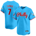 Fenge P.Phillies #7 Trea Turner Player Light Blue Phillies & Eagles Vapor Premier Limited Stitched Jerseys