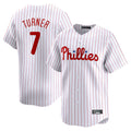 Fenge P.Phillies #7 Trea Turner Player White Home Limited Stitched Jerseys