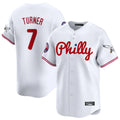 Fenge P.Phillies #7 Trea Turner Player White Phillies & Eagles Vapor Premier Limited Stitched Jerseys