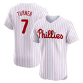 Fenge P.Phillies #7 Trea Turner Player White Pinstripe Phillies & Eagles Vapor Premier Limited Elite Stitched Jerseys