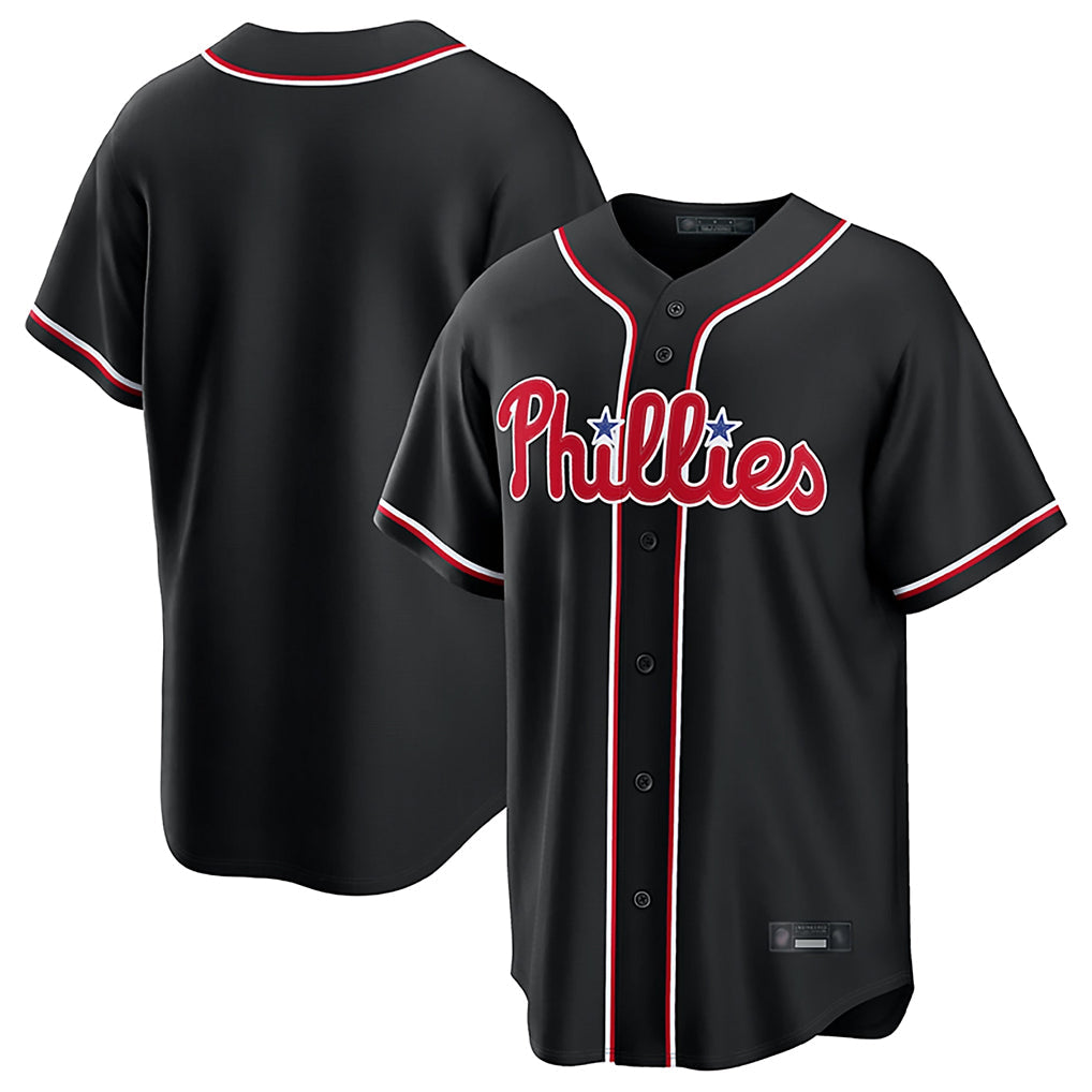 Fenge P.Phillies Blank Player Black Fashion Out Home Game Stitched Jerseys
