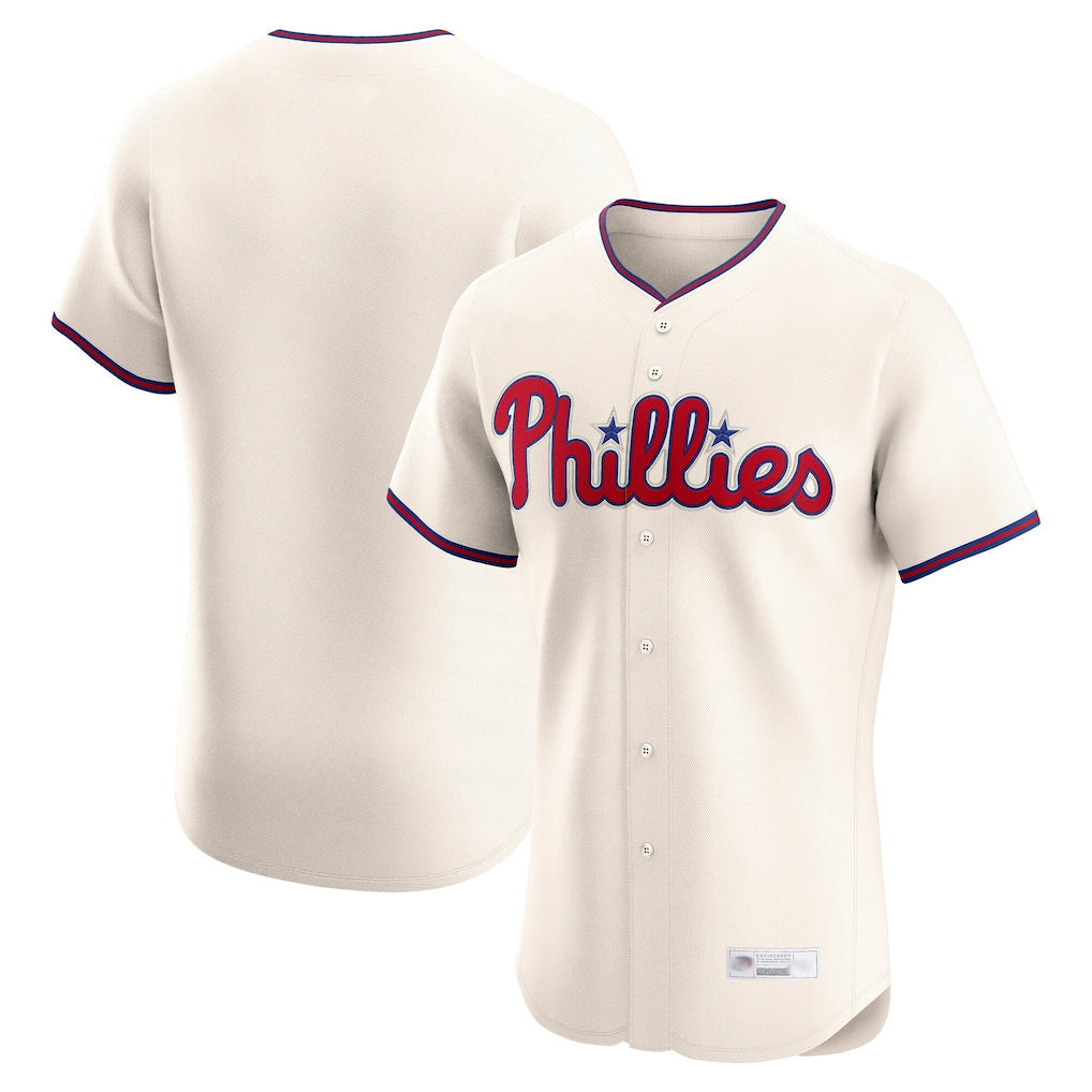 Fenge P.Phillies Blank Player Cream Home Limited Elite Stitched Jerseys