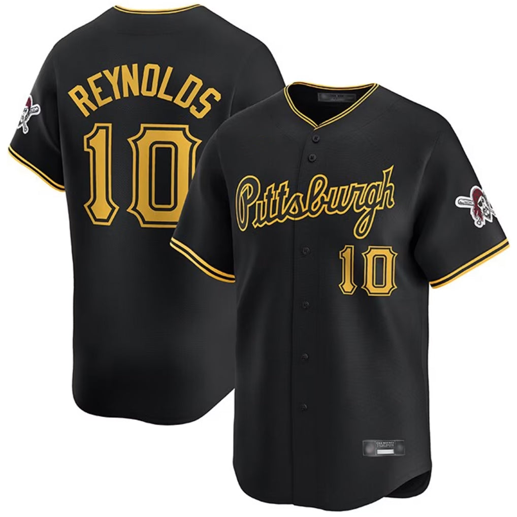 Fenge P.Pirates #10 Bryan Reynolds Player Black Alt Home Limited Stitched Jerseys