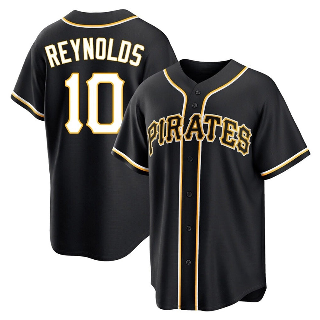 Fenge P.Pirates #10 Bryan Reynolds Player Black Fashion Out Home Game Stitched Jerseys