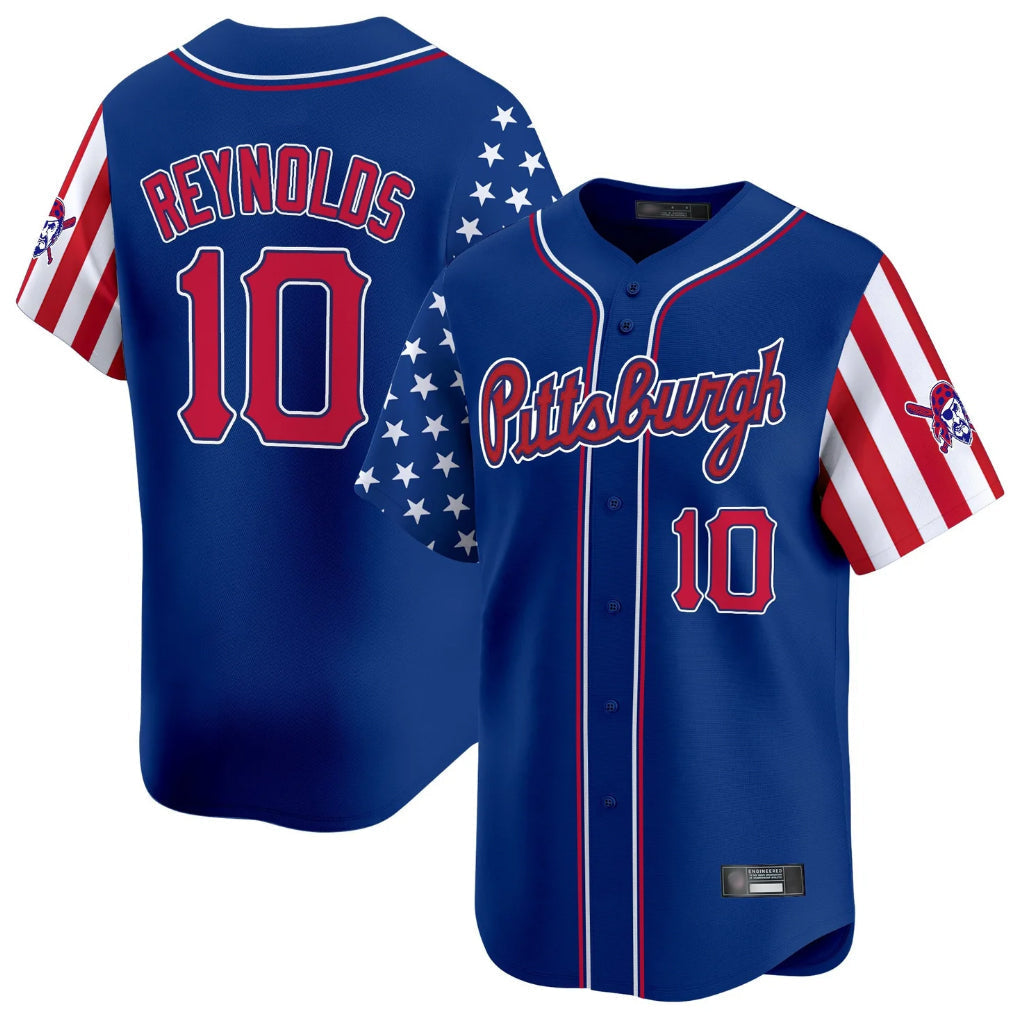 Fenge P.Pirates #10 Bryan Reynolds Player Royal 2025 Independence Day Vapor Premier Limited Stitched Jerseys