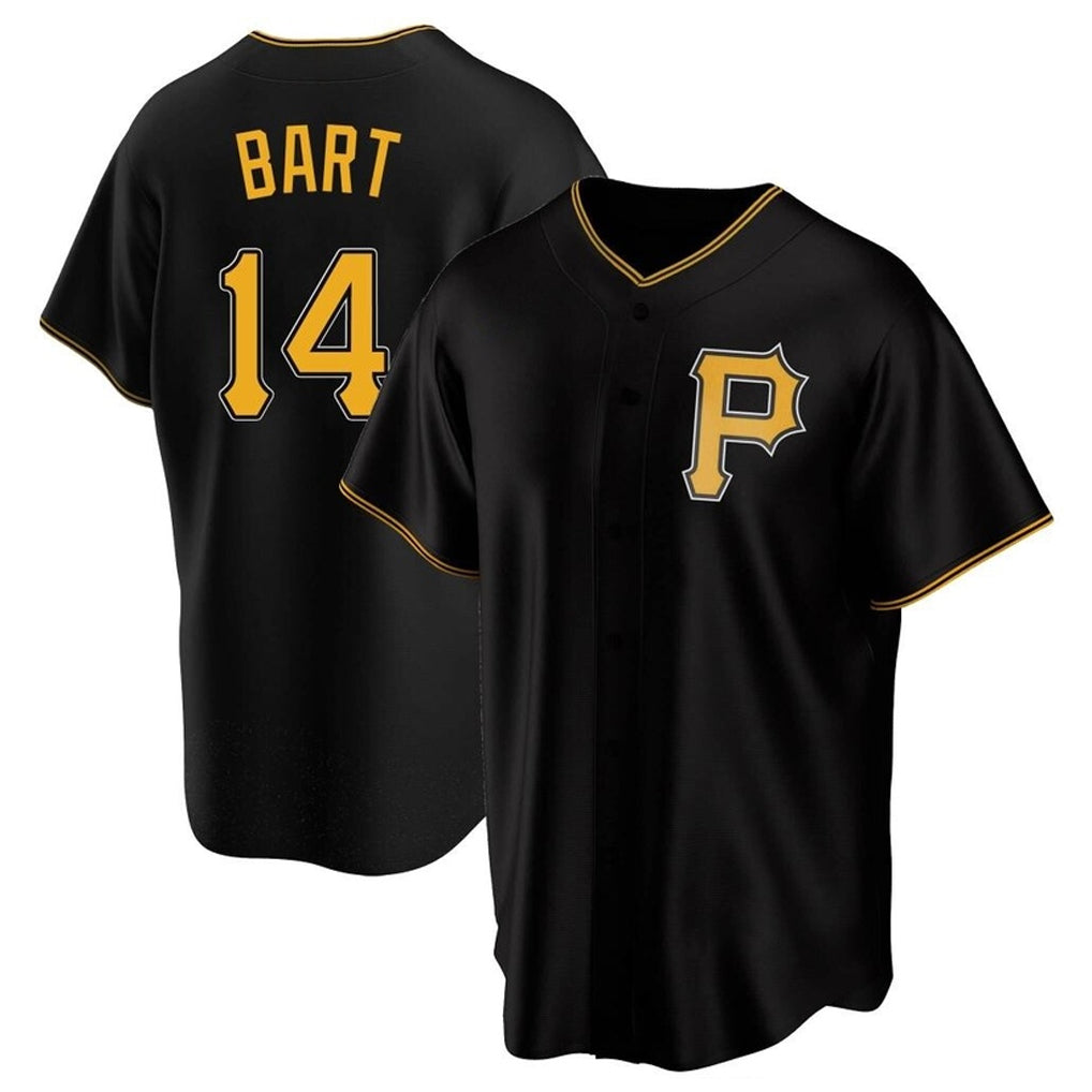 Fenge P.Pirates #14 Joey Bart Player Black Alternate 2025 Home Game T-shirt Stitched Jerseys