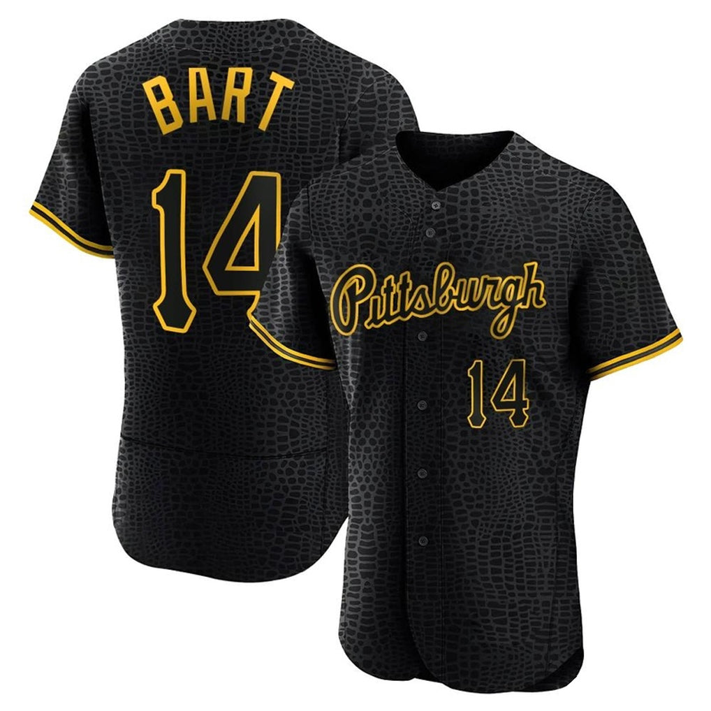 Fenge P.Pirates #14 Joey Bart Player Black Snake Skin City Home Limited Elite Stitched Jerseys