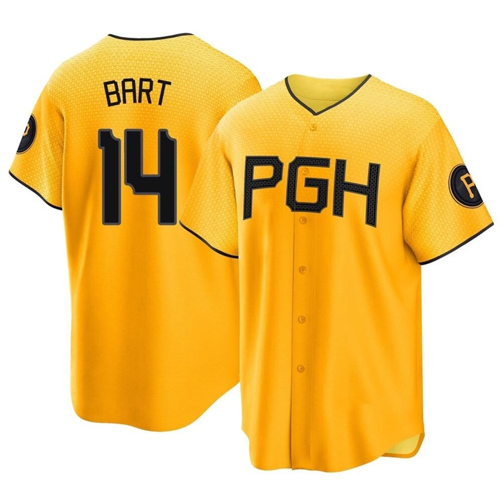 Fenge P.Pirates #14 Joey Bart Player Gold City Connect Home Game Stitched Jerseys