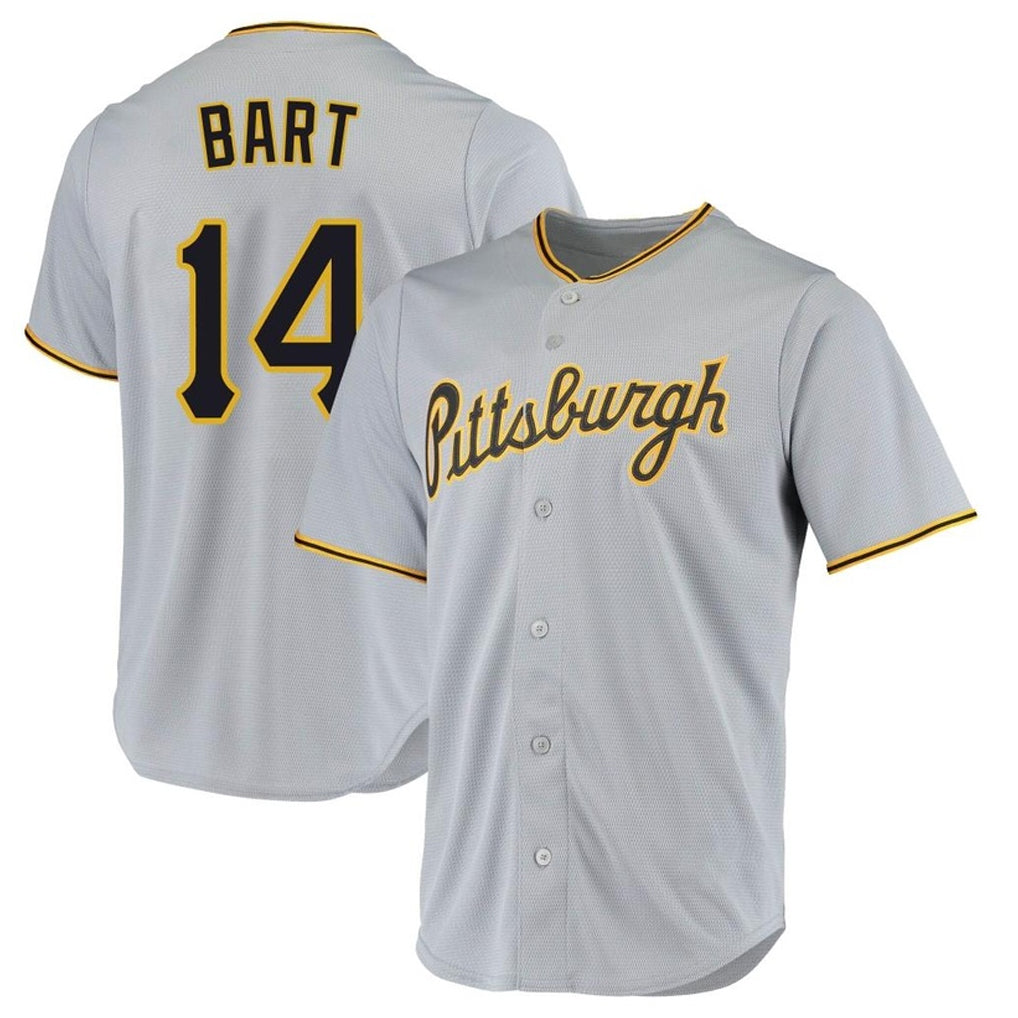 Fenge P.Pirates #14 Joey Bart Player Gray Road Home Game Stitched Jerseys