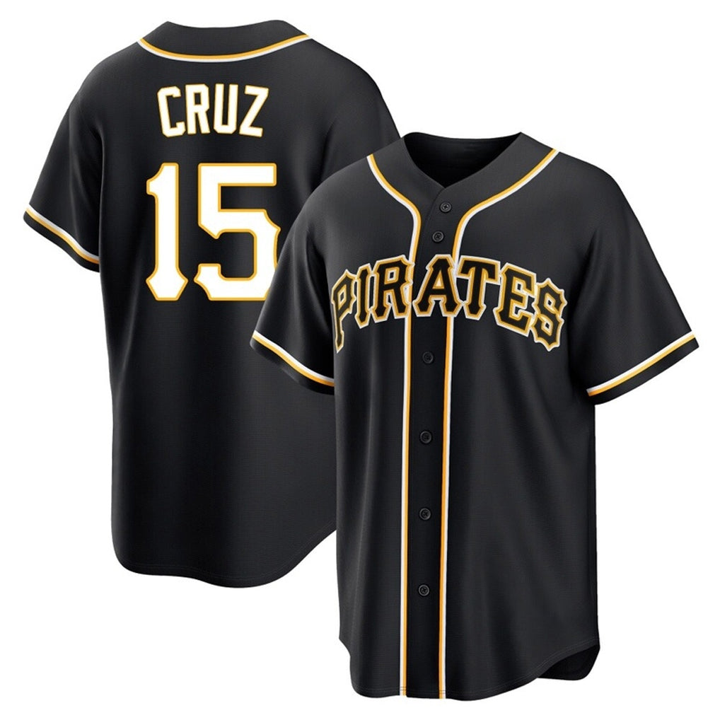 Fenge P.Pirates #15 Oneil Cruz Player Black Fashion Out Home Game Stitched Jerseys