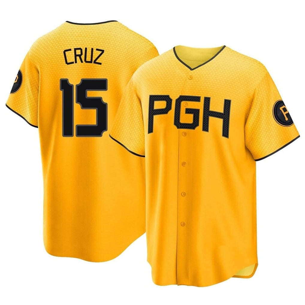 Fenge P.Pirates #15 Oneil Cruz Player Gold City Connect Home Game Stitched Jerseys