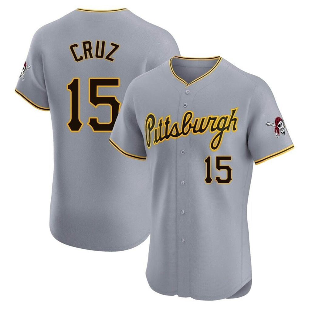 Fenge P.Pirates #15 Oneil Cruz Player Gray Road Home Limited Elite Stitched Jerseys