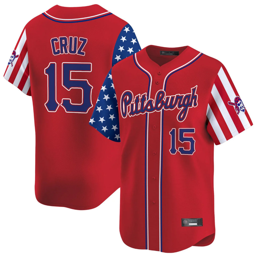 Fenge P.Pirates #15 Oneil Cruz Player Red 2025 Independence Day Vapor Premier Limited Stitched Jerseys
