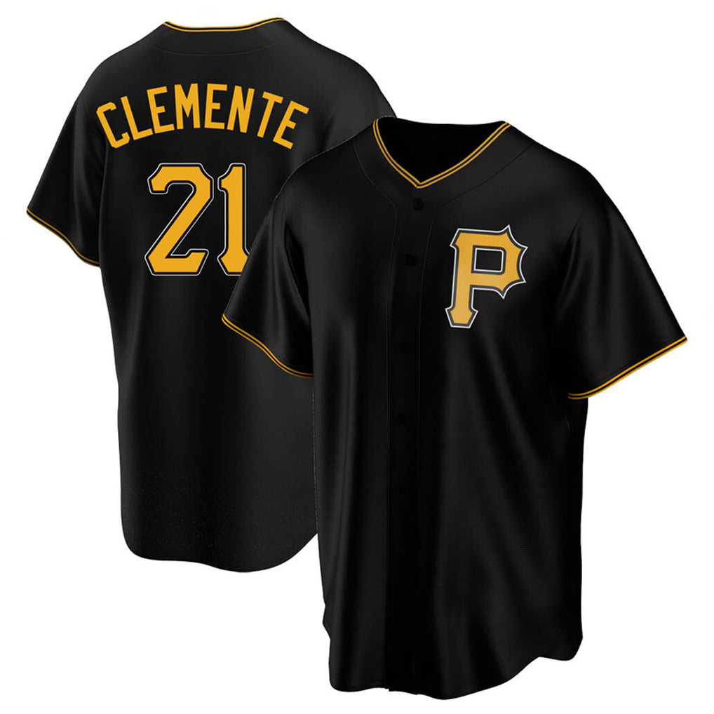 Fenge P.Pirates #21 Roberto Clemente Player Black Alternate 2025 Home Game Stitched Jerseys