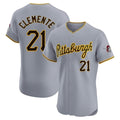 Fenge P.Pirates #21 Roberto Clemente Player Gray Road Home Limited Elite Stitched Jerseys