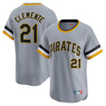 Fenge P.Pirates #21 Roberto Clemente Player Gray Throwback Cooperstown Collection Limited T-shirt Stitched Jerseys