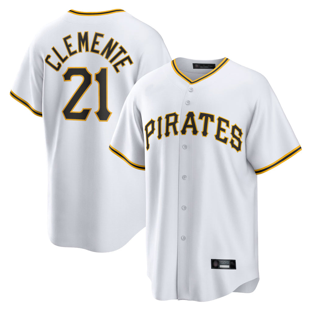 Fenge P.Pirates #21 Roberto Clemente Player White Home Game Stitched Jerseys