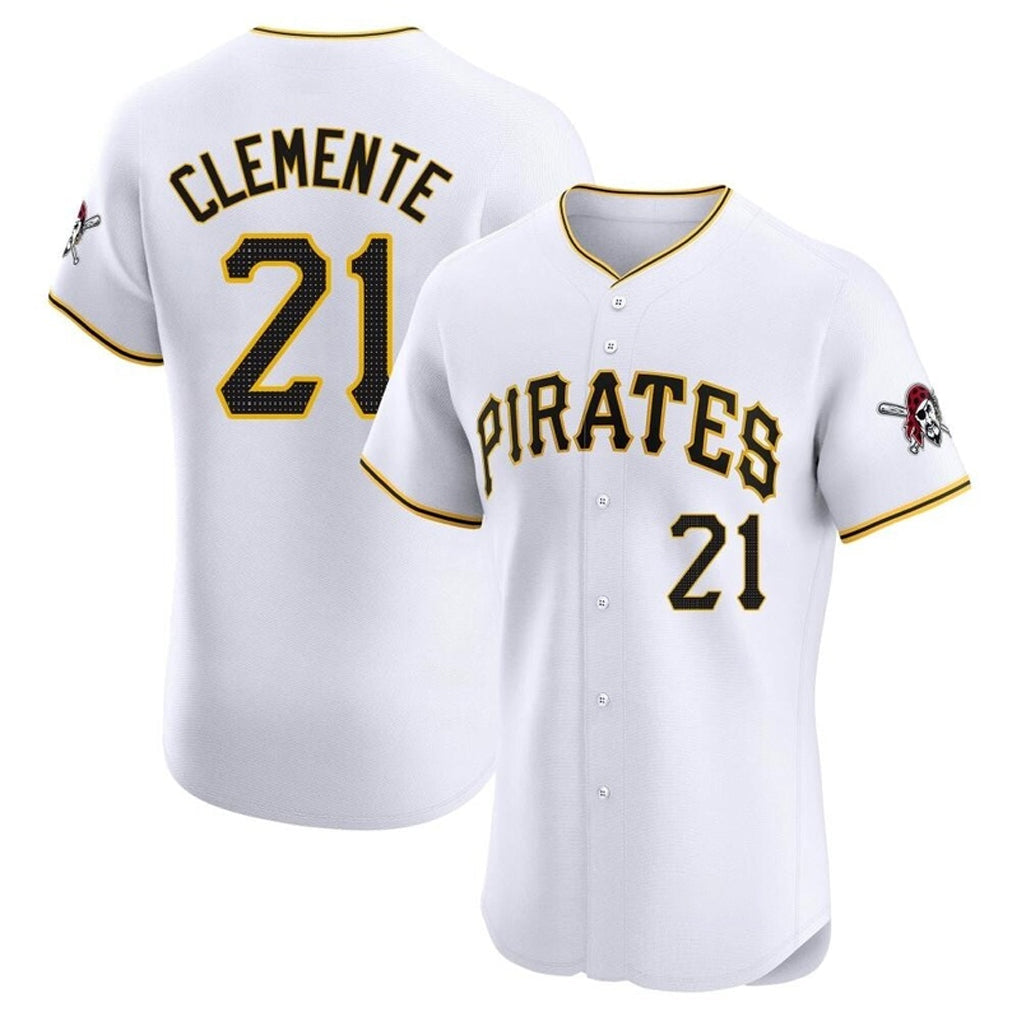 Fenge P.Pirates #21 Roberto Clemente Player White Home Limited Elite Stitched Jerseys