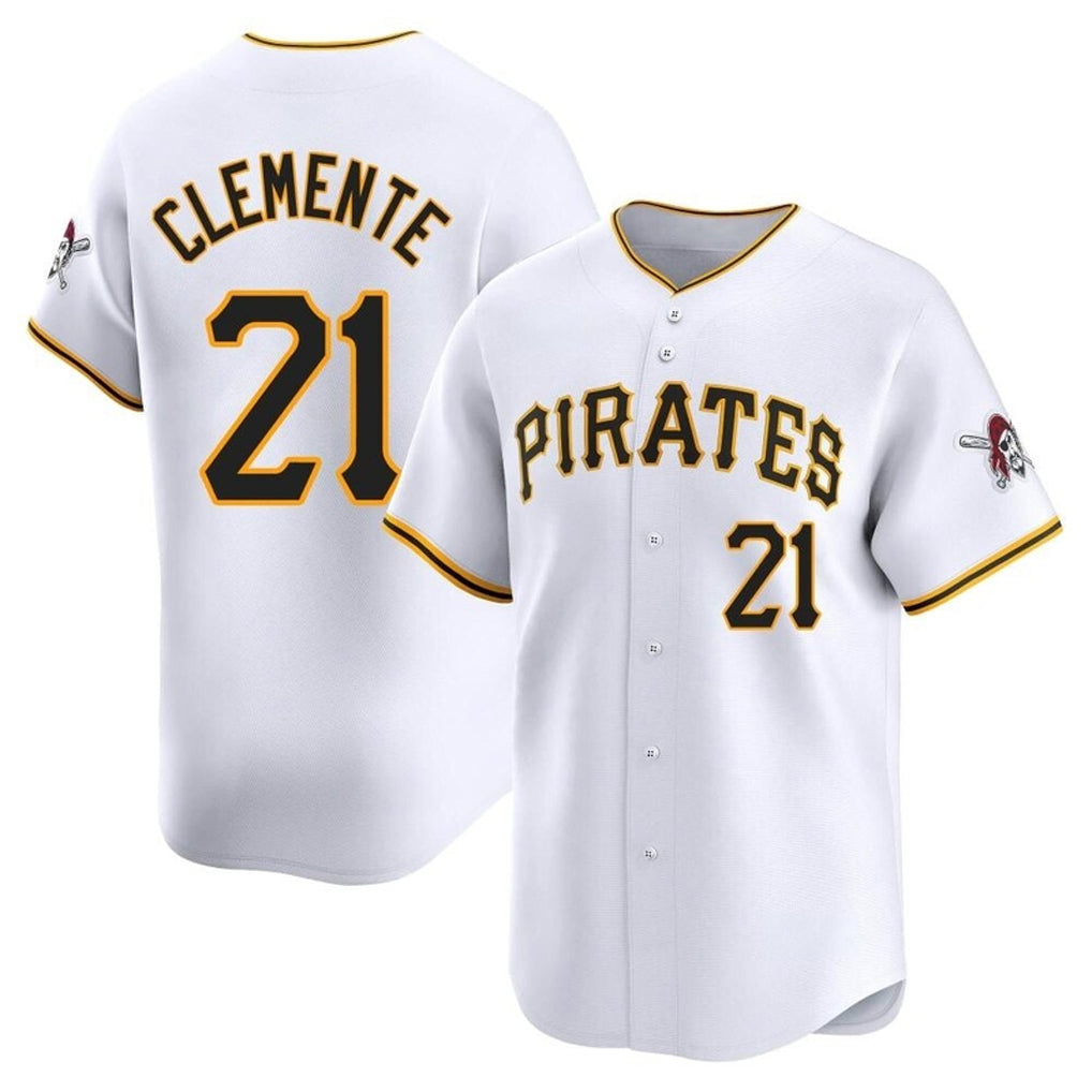 Fenge P.Pirates #21 Roberto Clemente Player White Home Limited Stitched Jerseys