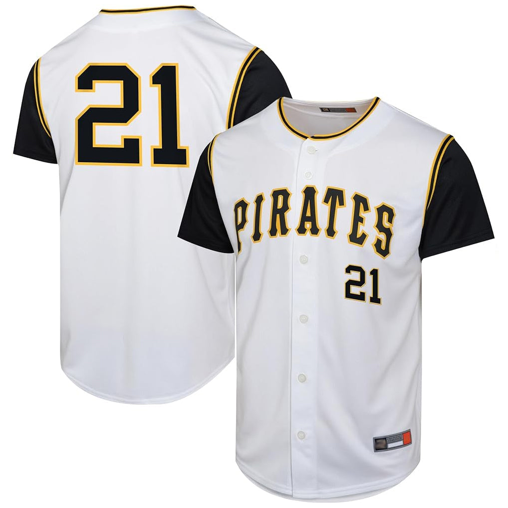 Fenge P.Pirates #21 Roberto Clemente Player White Throwback Cooperstown Collection Limited Stitched Jerseys