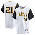 Fenge P.Pirates #21 Roberto Clemente Player White Throwback Cooperstown Limited Stitched Jerseys