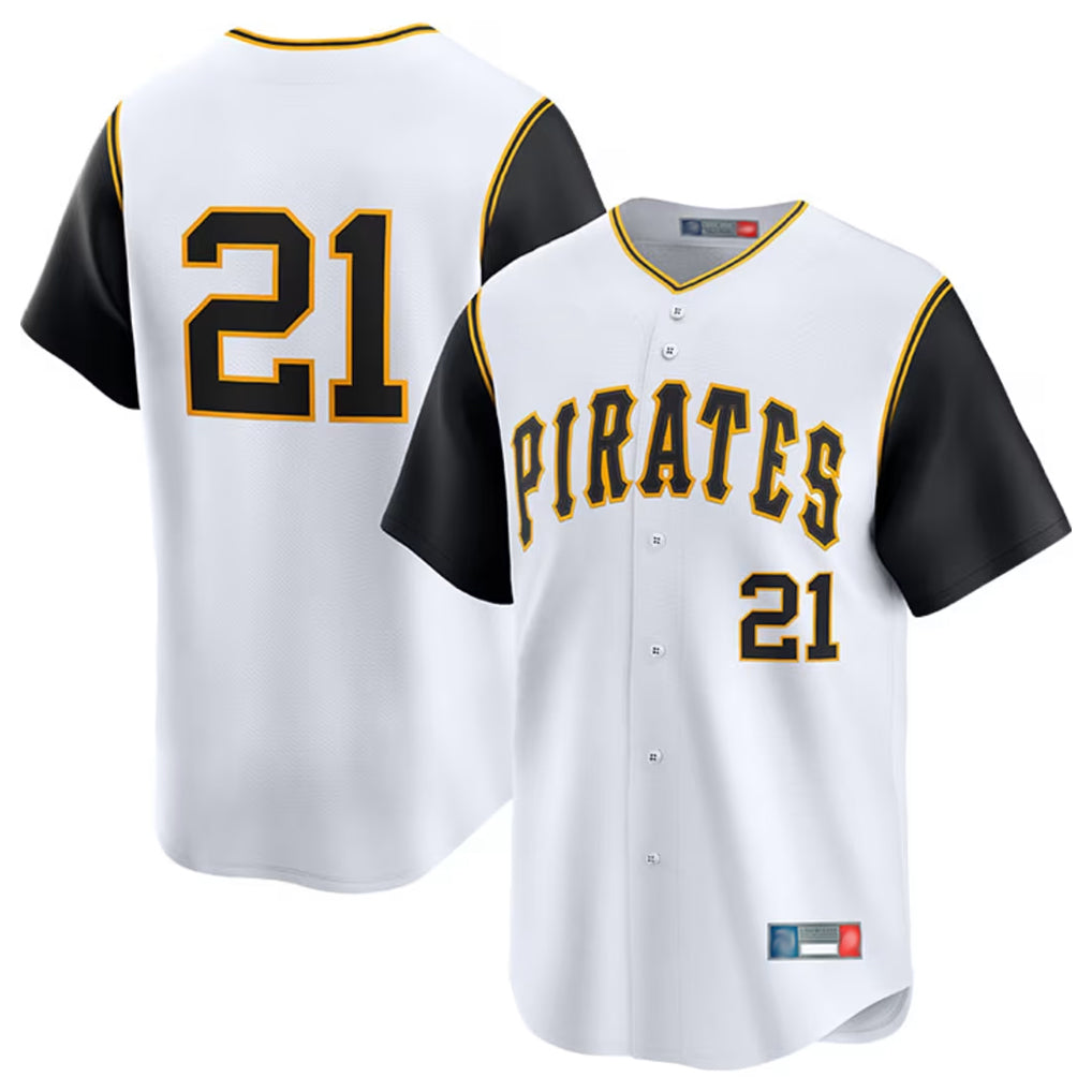 Fenge P.Pirates #21 Roberto Clemente Player White Throwback Cooperstown Limited Stitched Jerseys