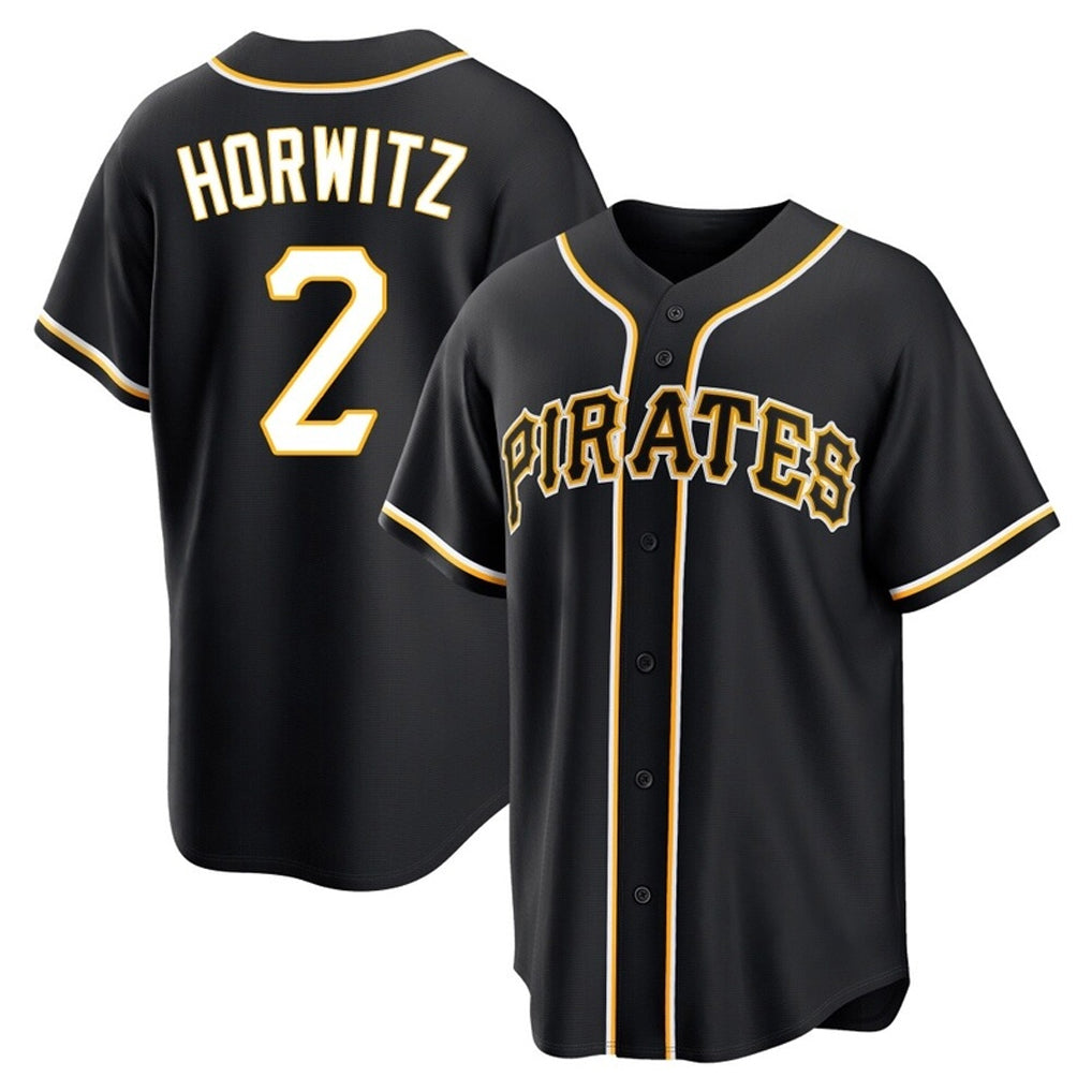 Fenge P.Pirates #2 Spencer Horwitz Player Black Fashion Out Home Game Stitched Jerseys