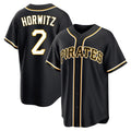 Fenge P.Pirates #2 Spencer Horwitz Player Black Fashion Out Home Game Stitched Jerseys