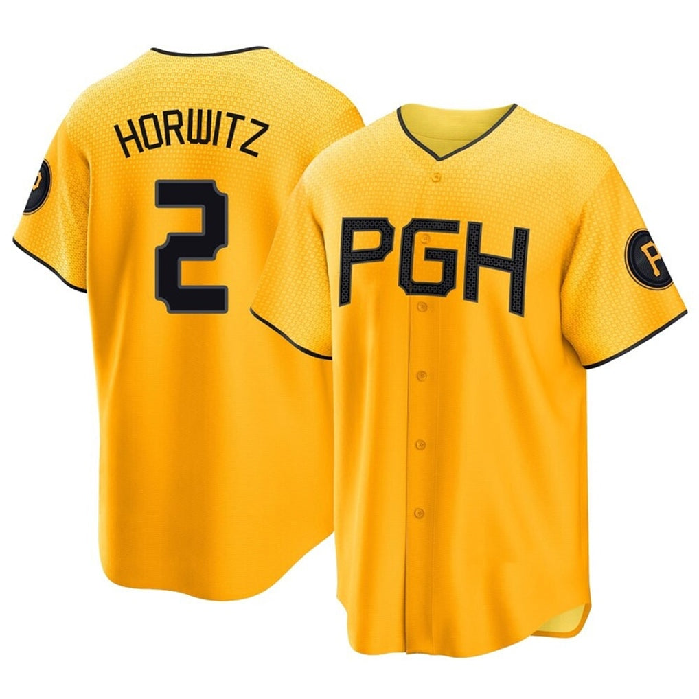 Fenge P.Pirates #2 Spencer Horwitz Player Gold City Connect Home Game Stitched Jerseys