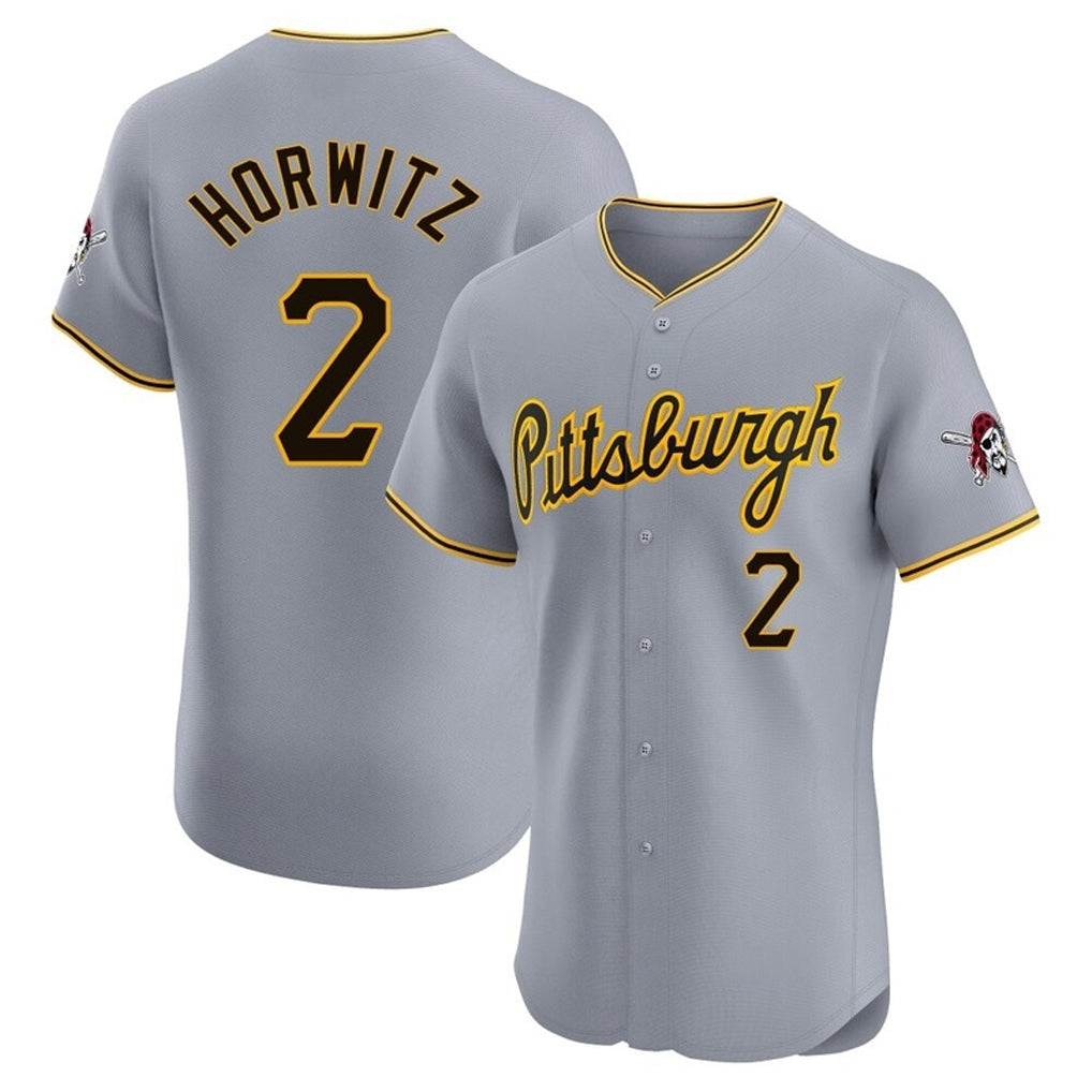 Fenge P.Pirates #2 Spencer Horwitz Player Gray Road Home Limited Elite Stitched Jerseys