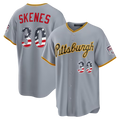 Fenge P.Pirates #30 Paul Skenes Gray USA 250 Fourth of July Road Stadium Jersey