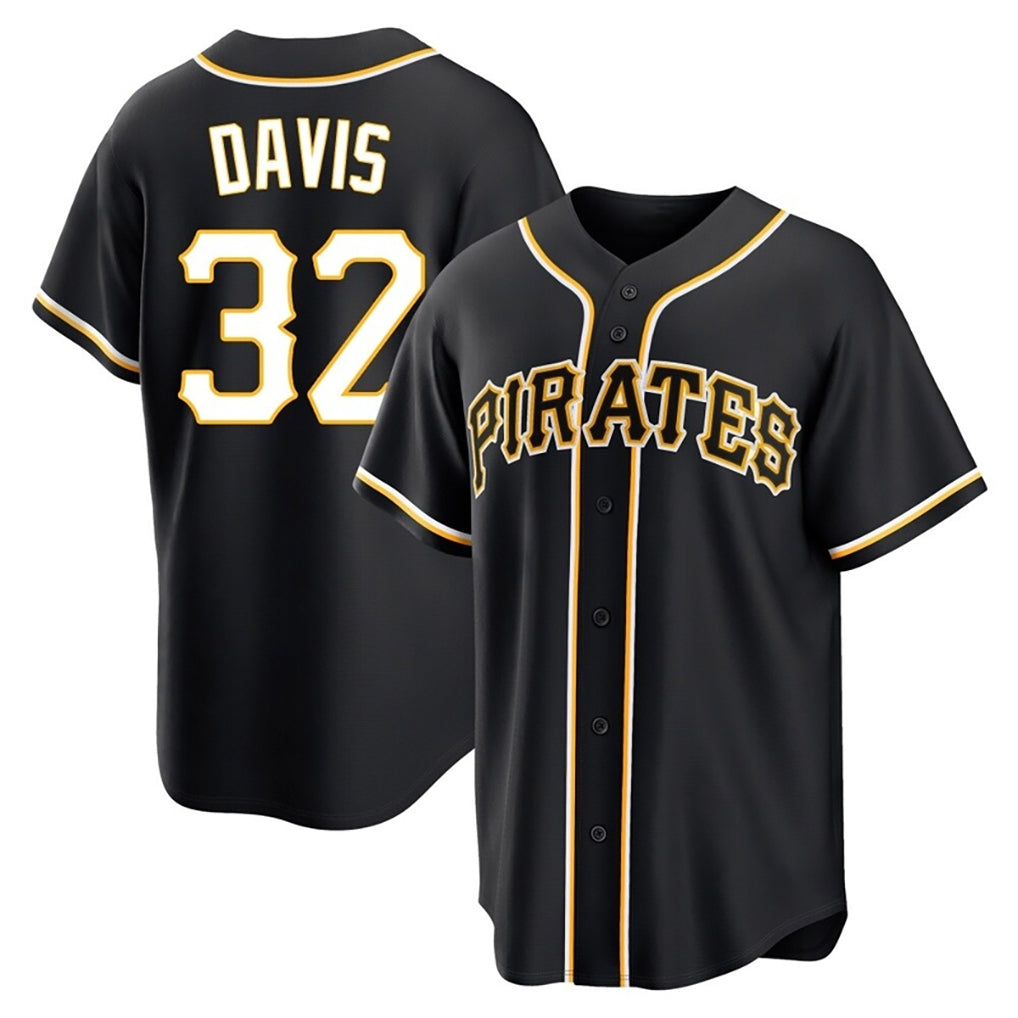 Fenge P.Pirates #32 Henry Davis Player Black Fashion Out Home Game Stitched Jerseys