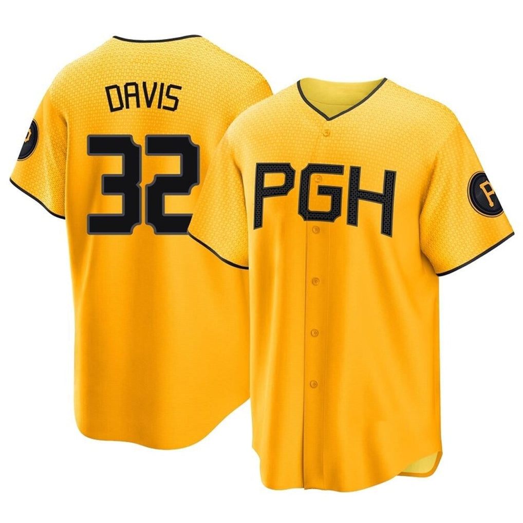 Fenge P.Pirates #32 Henry Davis Player Gold City Connect Home Game Stitched Jerseys