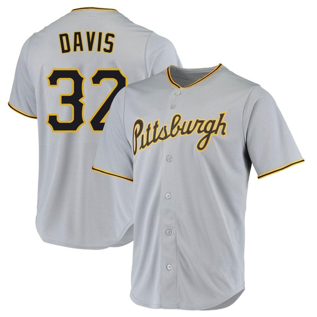 Fenge P.Pirates #32 Henry Davis Player Gray Road Home Game Stitched Jerseys