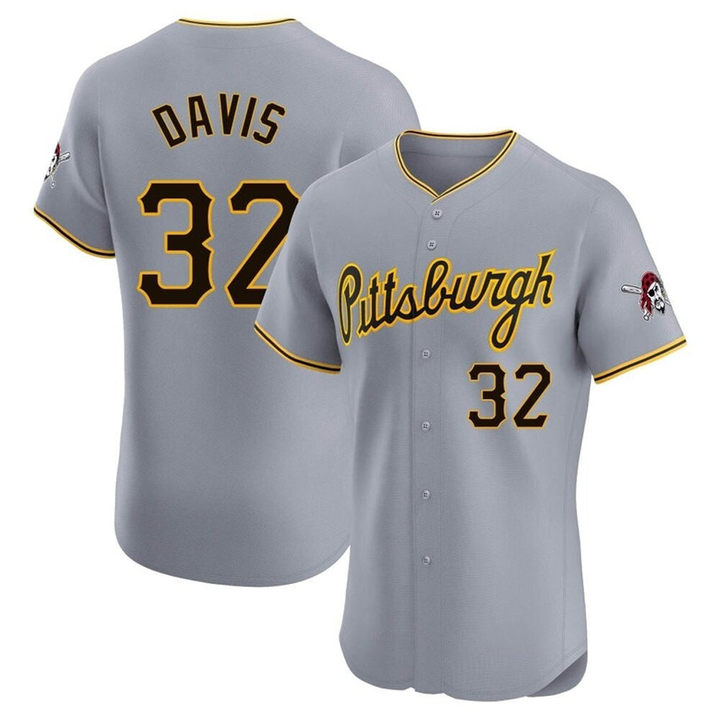 Fenge P.Pirates #32 Henry Davis Player Gray Road Home Limited Elite Stitched Jerseys