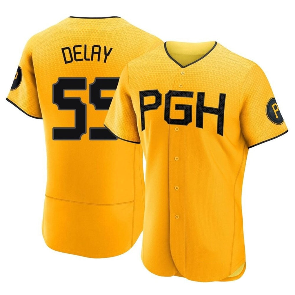 Fenge P.Pirates #55 Jason Delay Player Gold City Connect Home Limited Elite Stitched Jerseys