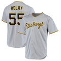 Fenge P.Pirates #55 Jason Delay Player Gray Road Home Game Stitched Jerseys