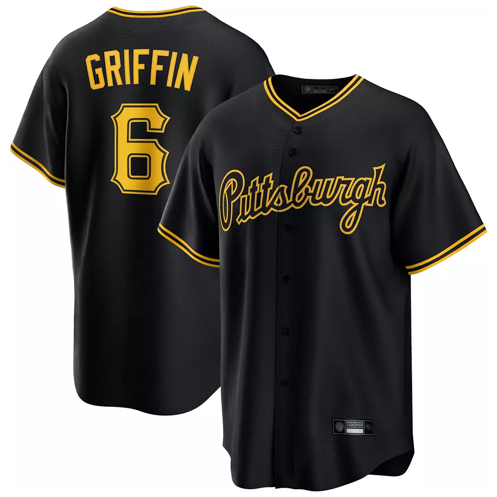 Fenge P.Pirates #6 Konnor Griffin Player Black Alt Home Game Stitched Jerseys