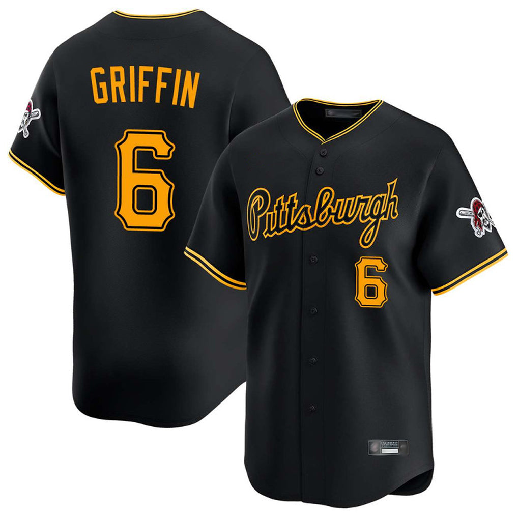 Fenge P.Pirates #6 Konnor Griffin Player Black Alt Home Limited Stitched Jerseys