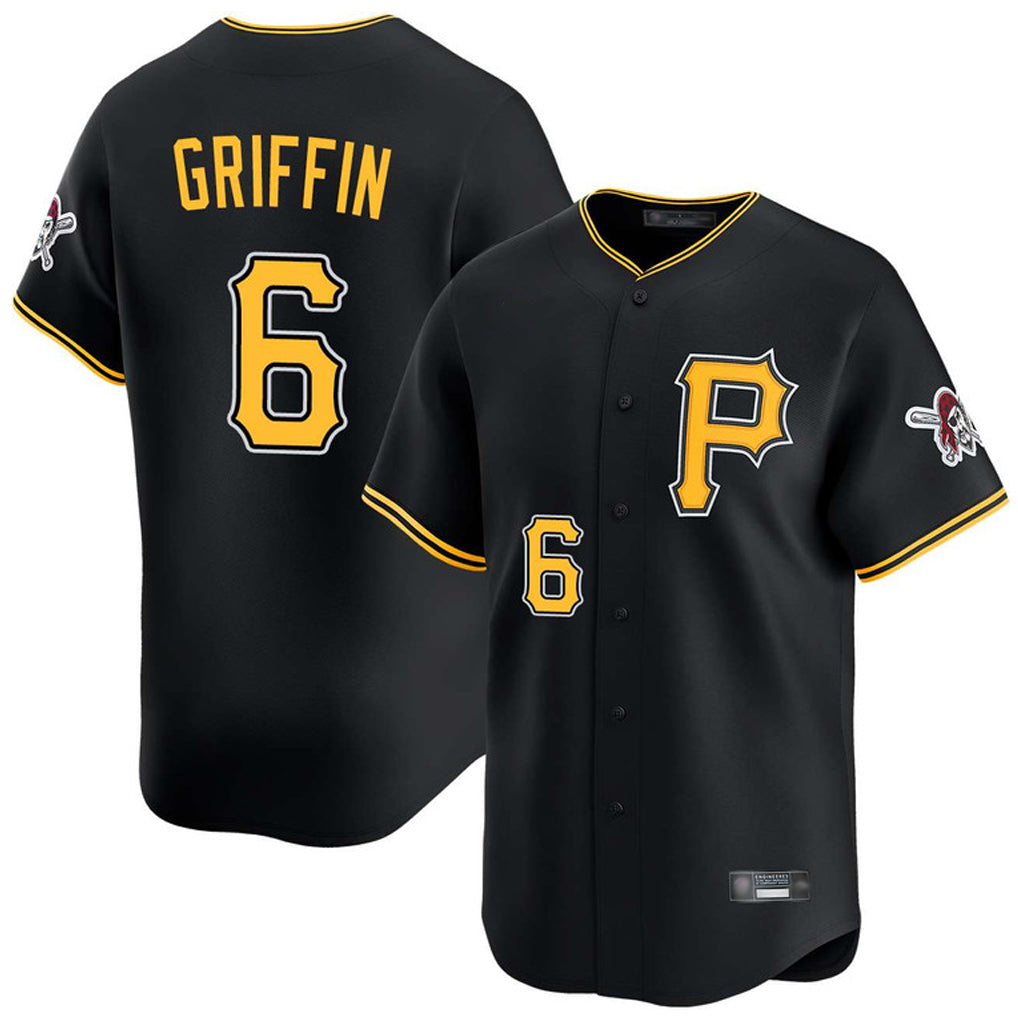 Fenge P.Pirates #6 Konnor Griffin Player Black Alternate Limited Game Stitched Jerseys