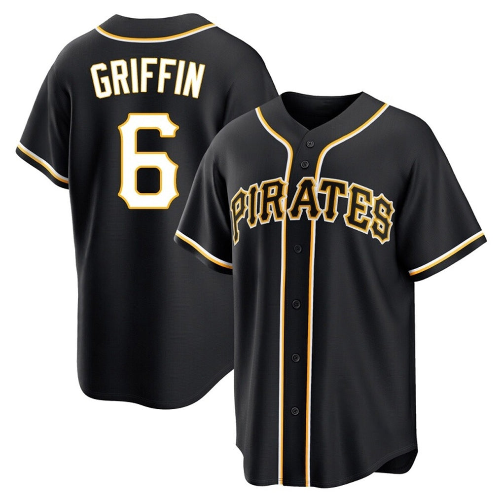 Fenge P.Pirates #6 Konnor Griffin Player Black Fashion Out Home Game Stitched Jerseys