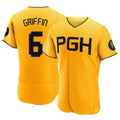 Fenge P.Pirates #6 Konnor Griffin Player Gold City Connect Home Limited Elite Stitched Jerseys