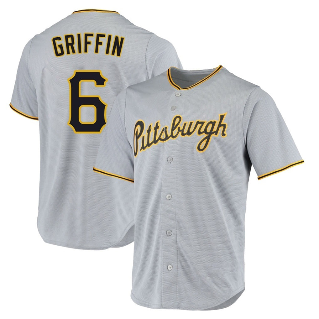 Fenge P.Pirates #6 Konnor Griffin Player Gray Road Home Game Stitched Jerseys